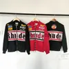 Herrjackor 2023SS Black Red Rhude Jacket Män kvinnor 1 1 Hip-Hop Ytterkläder Brodered Lapel Rhude Windbreaker Coats J230914