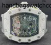 RicharMilles Orologi Orologio meccanico 18 carati Vvs1 + Moisonite bianco Diamante taglio rotondo Orologio da uomo di lusso automatico frj