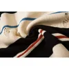 Chine-chic rue couleur contraste rayure pull hommes mode lâche Couple polyvalent décontracté cassé tricots