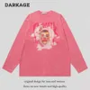 American Street Joker Made Old Wash Long Sleeve T-shirt Men's Spring and Autumn Fashion Brand Hip Hop Couple Loose Top