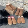 Austrália botas femininas designer tasman chinelos tazz chesut mostarda semente clássico ultra mini plataforma bota de neve sapatos de pele carneiro pele camurça