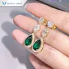 Tianyu Gems personalizado 14K ouro amarelo pêra corte laboratório esmeraldamarquise corte redondo brinco de diamante cultivado em laboratório