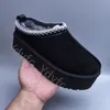 Tasman chinelos chesut pele slides pele de carneiro shearling tazz novas mules feminino ultra mini plataforma bota deslizamento-em sapatos camurça superior