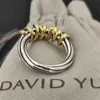 DY Twisted Vintage Band Designer Anneaux pour femmes avec diamants Sterling Sier Suower Mode 14k Plaqué Or Dy Ring Fiançailles Mariage