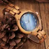 Orologi da donna S affascinante conciso quadrante blu al quarzo da donna in legno regolabile cinturino da polso Reloj Mujer 230103