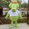 Costume de poupée Crocodile vert pour adulte, mascotte de marche, accessoires de spectacle, Animal, fête d'anniversaire, Halloween