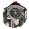 Movimento Richarmilles Relógio RM60 50mm Relógios de Pulso Automático Flyback Automático Swiss Titanium Mens Made Strap Watch RM60-01 L