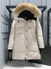 Designerska wersja długości średniej klejeczki goses w dół zima gęsta ciepłe płaszcze damskie wiatroodporne streetwear przyczynowy 2023 Odzież moda