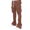 Jeans da uomo Plus Size Pantaloni cargo Design Custom Flare Sweat Street Wear Accumulati impilati per 230815