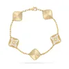Classic Fashion Charm Bracelets Four Leaf Clover Designer Jewelry Gold Bangle Bracelet for Women Men Necklaces Chain Elegant Jewelery