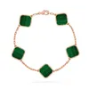 Classic Fashion Charm Bracelets Four Leaf Clover Designer Jewelry Gold Bangle Bracelet for Women Men Necklaces Chain Elegant Jewelery