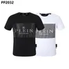 Projektant Philipps Pleins Mens Plain T-shirt koszulka Niedźwiedź Projektant Tshirts Phillip t Men Men Designer Marka odzieży Rhinestone Pp Skull Men T-shirt Round Ne 716