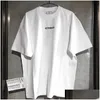 Homens camisetas Vetements Camiseta Homens Mulher Manga Curta Big Tag Hip Hop Solto Bordado Casual Tees Preto Branco Camisetas Top X0726 D Dhimt