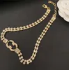 Colgante superior, collares con letras de diamantes de amor a la moda, collar de cadena de diseño clásico, joyería de marca 2023, Cho de alta calidad