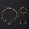 Designer-Schmuck chinesisches französisches doppellagiges schwarz-weißes Acryl-Anhänger-Halsketten-Ohrring-Set