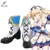 Trajes de catsuit jogo genshin impacto barbara cosplay sapatos festa de halloween botas extravagantes feitos sob encomenda