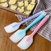 Bake Gadget Silicone Kitchen Accessories Soft Seamless Spatula Butter Cream Scraper Brush Baking Maker 6Colors LL