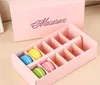 La boîte à macarons contient 12 cavités 20 * 11 * 5 cm Emballage alimentaire Cadeaux Boîtes de fête en papier pour boulangerie Cupcake Snack Bonbons Biscuit Muffin 21 LL