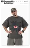 Мужская рубашка Новая дизайнерская рубашка больших размеров Продукт Chaopai High Street Американская креативная футболка с короткими рукавами и интересными глазами из пеноматериала с принтом