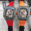 Механизм Richarmilles Watch Watch Leisure RM27-04 Автоматизированные женские роскошные часы Tape 035 Carbon Business Fiber Watch 030 L