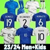 23 24 Itália Futebol Jerseys Versão Jogador Maglie Da Calcio Pellegrini Chiesa Barella Grifo Del Piero Italia Camisas de Futebol T Homens Set Kids Kit Home Away Branco