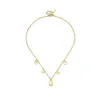 Vielseitige Halskette, französischer modischer vierblättriger Gras-Schlosskopf-Anhänger, exquisite und hochwertige weibliche Kragenkette aus Titanstahl