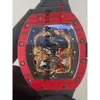 Design RM57 Tourbillon Male Dragon och Phoenix Superclone Carbon Fiber Watch Automatic New RM57-01 Watches Light Wristwatch221 Montres de Luxe