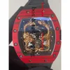 تصميم RM57 Tourbillon Male Dragon و Phoenix Superclone Carbon Fiber Watch Automatic New RM57-01 Watches Light Wristwatch569 Montres de Luxe