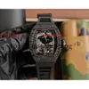 Design RM57 Tourbillon Male Dragon och Phoenix Superclone Carbon Fiber Watch Automatic New RM57-01 Watches Light Wristwatch98 Montres de Luxe