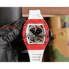 Design RM57 Tourbillon Male Dragon och Phoenix Superclone Carbon Fiber Watch Automatic New RM57-01 Watches Light Wristwatch356 Montres de Luxe