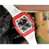 Design RM57 Tourbillon Male Dragon och Phoenix Superclone Carbon Fiber Watch Automatic New RM57-01 Watches Light Wristwatch909 Montres de Luxe