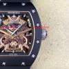 Reloj de diseñador Rm47 SUPERCLONE Active Tourbillon Ceramic Hollow Out Reloj mecánico automático para hombre BBR YS RM047 Black Knight montres de luxe RM047