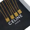 CE Ny produkt Guldblock Letter Necklace Women's Full Diamond Small Design Collar Chain High Sense Pendant
