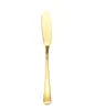 304 Stainless Steel Coffee Spoon Cute Ice Cream Dessert Spoon Pudding Mixing Spoons Gold Color Butter Knife 12 LL