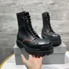 Italienska Martin Boots Men's English Style High Top Thick Sole Black Work Suit Men's Boots äkta läder Högt fat motorcykel läderskor försäljning