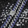رجال 15 مم ميامي كوبية سلسلة أساور عقد القلادة مجموعة للنساء بلينغ الماس الماس الفضة الفضة سميكة السلاسل الهيب هوب مجوهرات LL