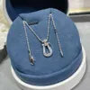 Designer Jewelry Chinese Necklace Silver Love Hearts Arrows Cube Seiko Version Full Diamond Horseshoe Buckle Plated With Rose Gold Light Niche Pure Sier Lucky Knot