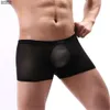 Marke Männer Mesh Boxer Atmungsaktive Transparente Trunk Shorts Sexy Unterwäsche EU Größe S XL