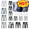 Projektant Mens Purple Dżinsy Dżinsowe spodnie modowe Wysokiej jakości prosta design retro streetwear swobodny dres joggery 535 818 245
