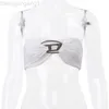 Deisel Designer Deisel Tops Disel Stylish and Sexy Ultra Short One Line Collar BH For Women's Summer New Fashion Metal Letter 8518