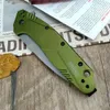 Kershaw 1812olcb Flipper Tactical Folding Knife 3 "CPM-D2 Plain Blade, Olive Aluminium Handle Outdoor Camping Hunting Pocket Tool