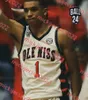 Camiseta de baloncesto cosida de Ole Miss Rebels James White Theo Akwuba Matthew Murrell Malique Ewin Robert Cowherd Tye Fagan Robert Allen Camisetas personalizadas de Ole Miss