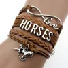 Elegante e encantador animal CAVALOS Cavalo em camadas Multi lor Hwoven Pulseira Hicraft