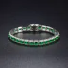 Bracelet en cristal pointu vert série Sen pur Sier Xianmei Ins conception de Niche, lumière de diamant Simple à une rangée