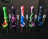 Siliconen Nectar Collector Kits Met 14mm Gezamenlijke Quartz Nagelolie Wax Container Box Siliconen NC Kit Olie Dab rigs Waterleidingen LL