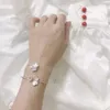 Designer Seiko Chopin Pulseira Feminina Feliz Pingente Branco Fritillaria Diamante Coração Transparente