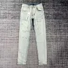 Ksubi Designer Designer Violet Jeans Pantalons Pantalones Hommes Déchiré Droit Régulier Denim Larmes Lavé Vieux Jeans 45