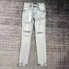 Projektant Mens Purple Dżinsy Dżinsowe spodnie modowe Polegle Wysokiej jakości prosta design retro streetwear swobodny dres joggers 179