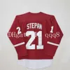 Wisconsin #4 GH Madison Ryan Suter #8 Joe Pavelski #21 Derek Stepan Red 100% Ing Custom Hockey Jerseys rare