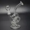 Hitman Glass Baby Double Barrel Recycler Vapor Rig Black Bongs Conduites d'eau Bong Verre Dab Oil Rigs Percolateur Bubbler Pipe Mini ZZ